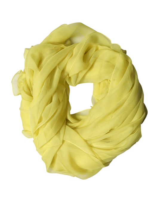 Dolce & Gabbana Yellow Stole Silk Neck Wrap Shawl Men  Scarf