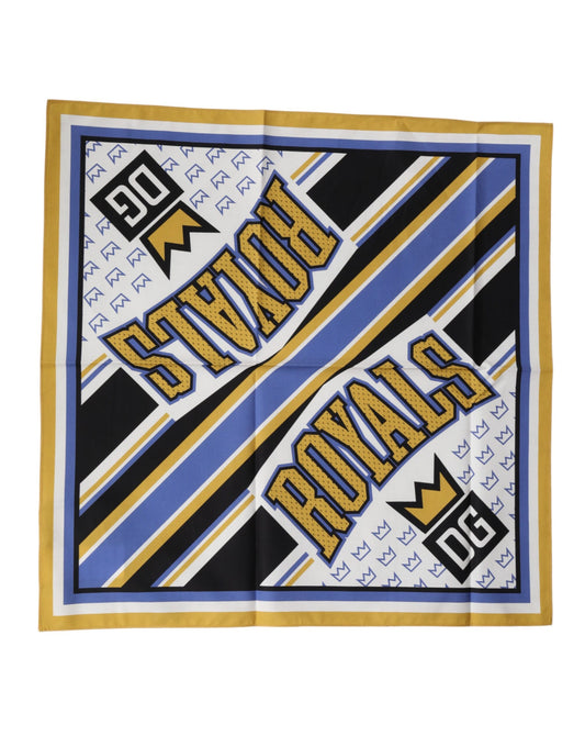 Dolce & Gabbana Multicolor DG Royals Square Foulard Men 50cm x 50cm Scarf