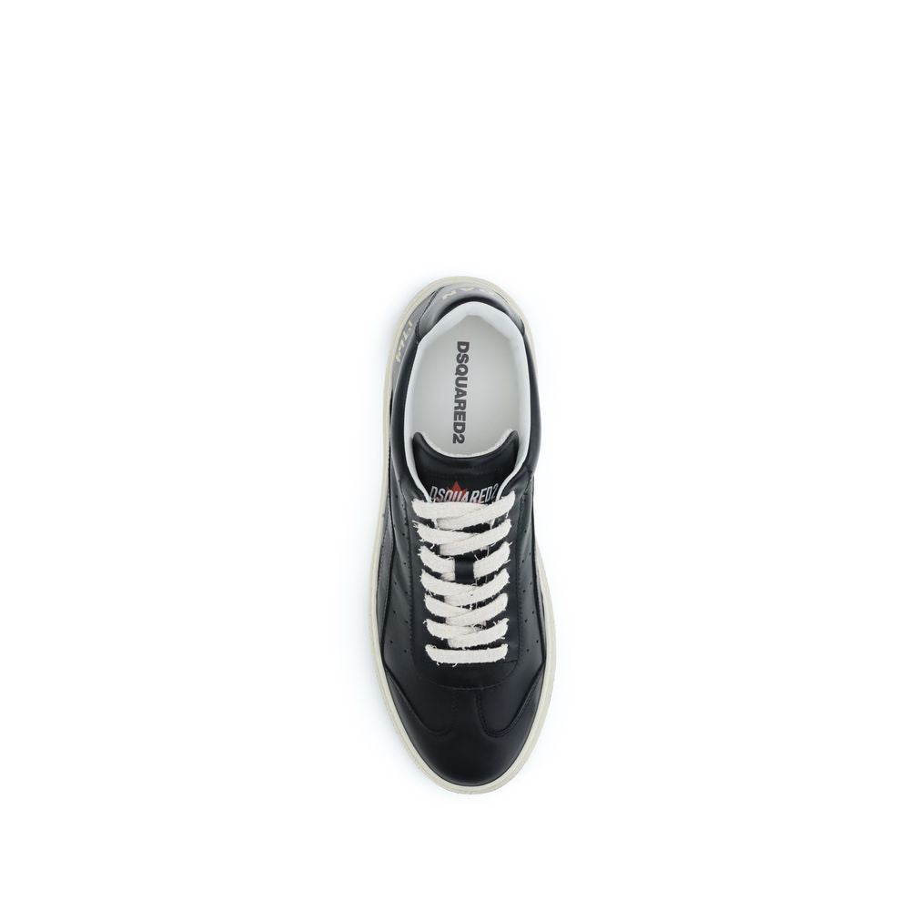 Dsquared² Black Calf Leather Bos Taurus Low Top Sneakers