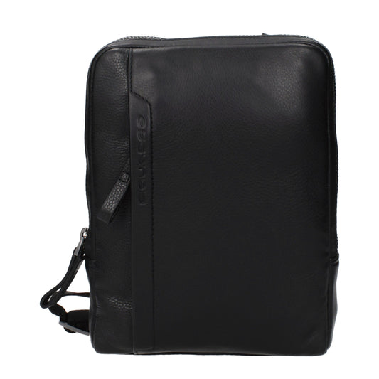 Piquadro Black Leather Crossbody Bag